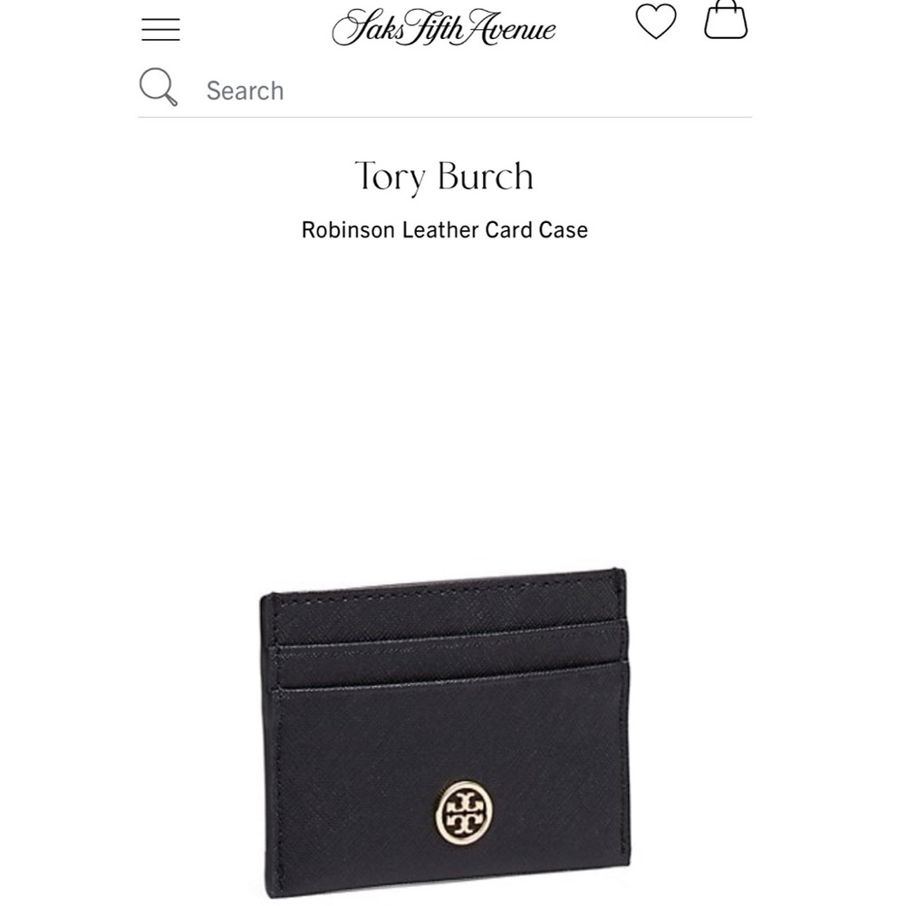 Tory Burch black leather card case